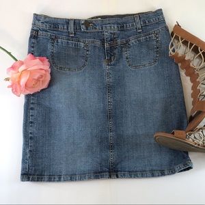 Forever 21 Denim Mini Skirt Patch Pockets Large